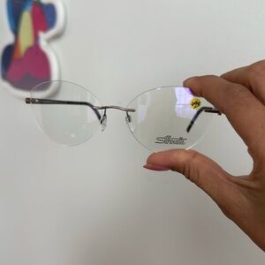 Silhouette Rimless Glasses with Silver Accents